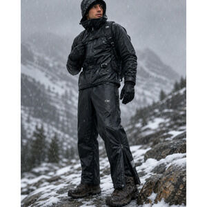 Outdoor Research Primaloft Insulated Rain Pants Black L/G Waterproof Snow Hiking